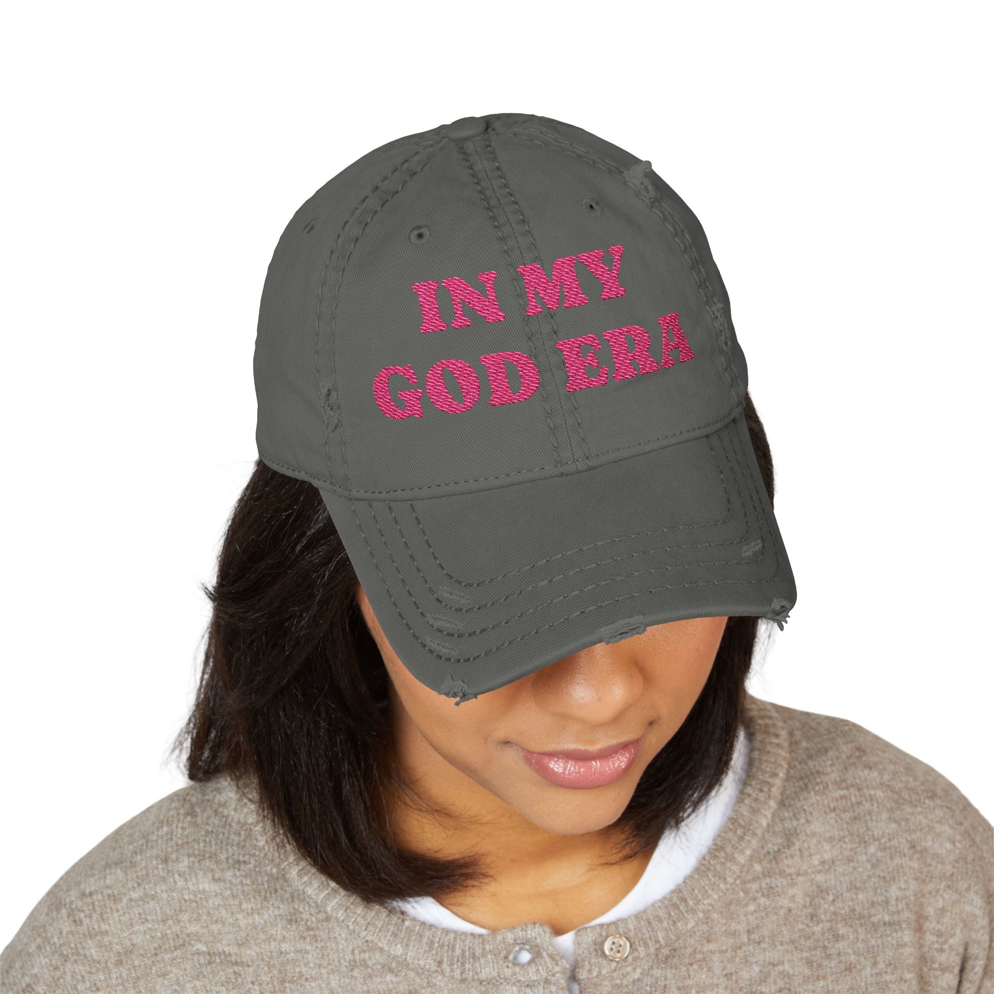 My God Era Edition - Distressed Flamingo Embroidered Cap