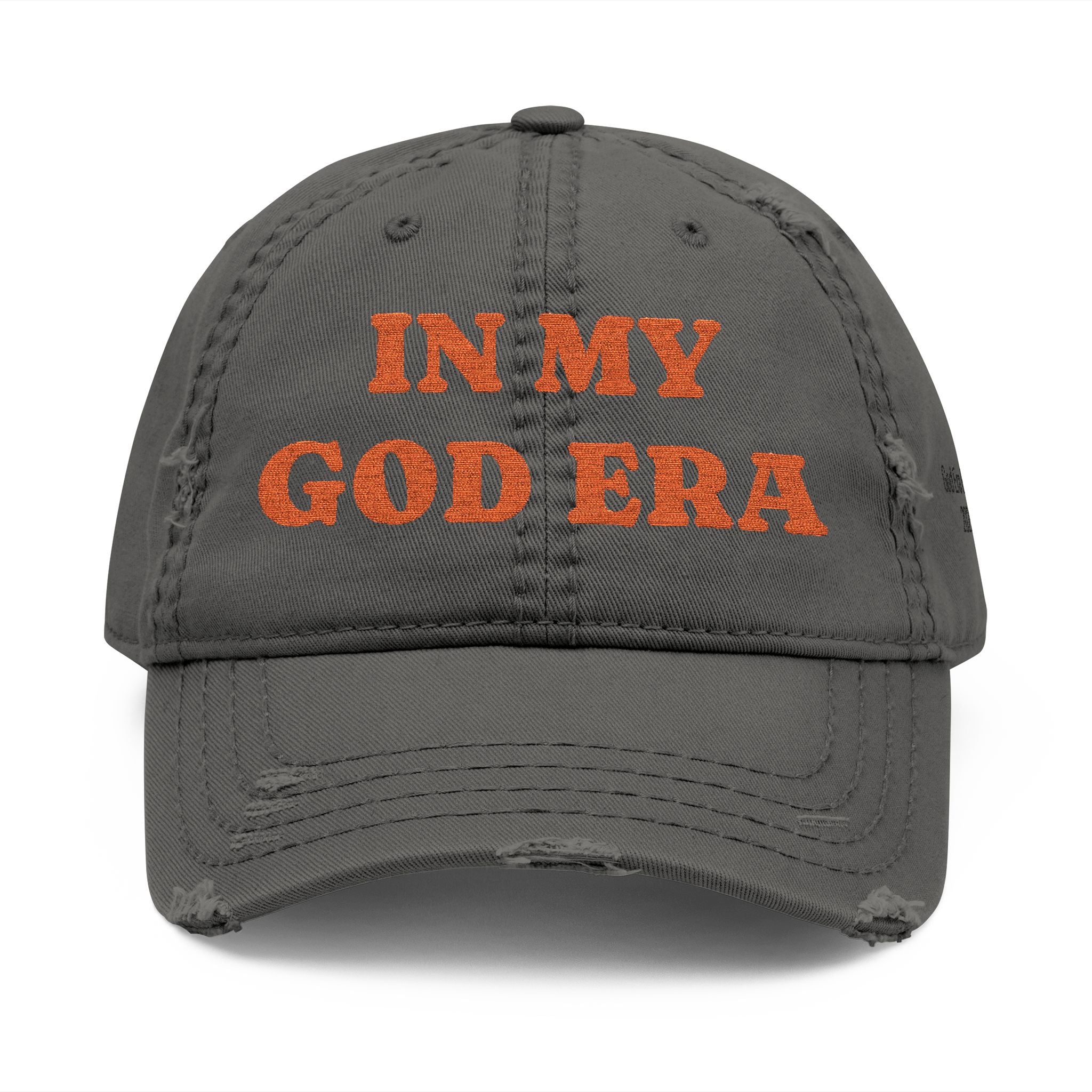 My God Era Edition - Distressed Orange Embroidered Cap